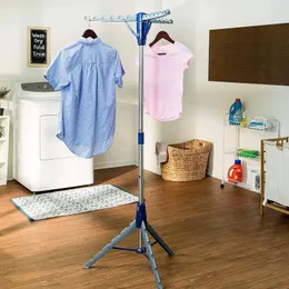 Liquid Soap Dispenser Clothes Drying Blue And Metal Collapsible 50 Lbs 29" X 14.2" 42.1" White & Grey