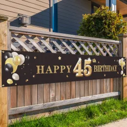 Happy 45th Birthday Banners Cheers To 45 Years Old Birthday Home Outdoor Yard Lawn Sign Backdrop 45th Birthday Party Decorations