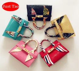Just Tao Childrens Classic Stylish Handbag With Ribbon Baby Girls Mini Totes Toddlers Coin Purse Kid Bags With Ribbon New Wallet 2479409