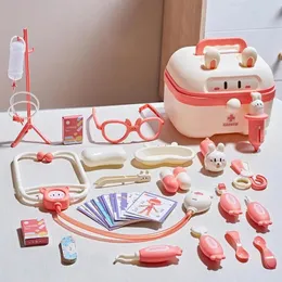 Conjunto de médicos para crianças fingirem brincar de garotas Roleplaying Jogos Hospital Acessorie Kit Ferramentas de enfermagem Toys Crianças Presente 240407