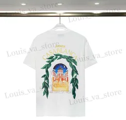 Mens Tshirts New Woens 디자이너 T 셔츠 고급 Tshirt 남자 Casablanca Luxury TS 남자 최고 대형 카사 블랑 셔츠 Casa Blanca 의류 패션 여름 승무원 목 쇼