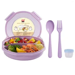Dinkware Bento Box Lunch for Kids Contenirs Adults Baby With 3 Compartments Spoon Fork e Mini Sauce