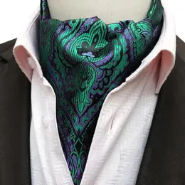 YISHLINE Mens Cravat Tie Paisley Floral Formal Ascot Ties Scrunch Self British Gentleman Necktie Wedding Party240409