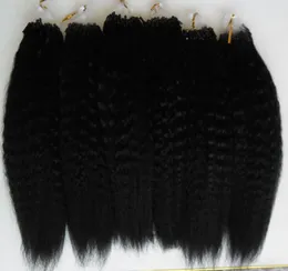 Yaki Human Hair Micro Loop Extensions Human Hair extensions 100g kinky kinky corase yaki 100 extensions human capsule keratin bead hair1059032