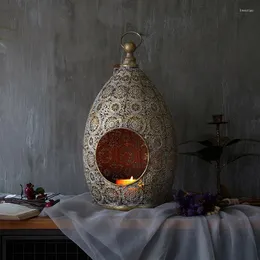 Świece stolik Vintage Żelazny Glam Tealight europejski w stylu lampka luksus adornos para casa akcesoria domowe