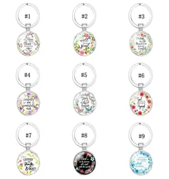 2019 Catholic Rose Scripture keychains For Women Men Christian Bible Glass charm Key chains Fashion religion Jewelry accessories4962108