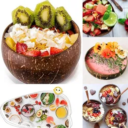 Bowls Sand Ice Bowl Natural Log Coconut Shell Light Thicker And Higher Upgrade Diameter 12-15 Height 7-9cm
