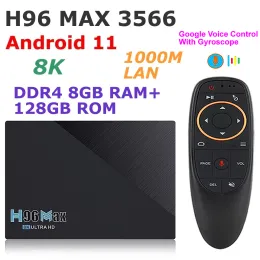 Box H96 MAX 3566 Android 11 TV Box RK3566 DDR4 8G RAM 128G ROM 8K 2.4G/5G Dual WiFi 1000m LAN 4K YouTube 3D Media Player