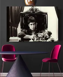 Al Pacino Scarface Movie Pop Art Poster Decoração de casa Faomous Pintura a óleo Pintura de parede preta e branca Pictures de sala de estar Deco4448281