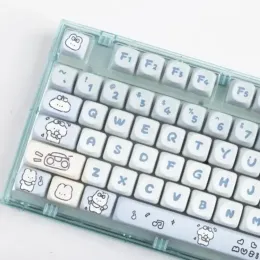 Аксессуары полоса Bunny Keycaps PBT Sublimation 139 Ключ MOA профиль милый клавиш Blue Mechanical Keyboard Cake Cap для Girls Gaming and Office