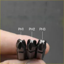 50L/500L Çift Çapraz Torubuk Magnetic Bit 1/4inch Shank S2 Çapraz Bit Matkap Baş Boyuncu Bitler El Takımı Seti PH1/PH2/PH3