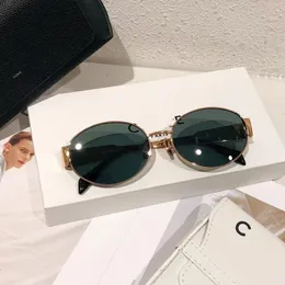 Дизайнерская солнцезащитная глаза ретро -овальные солнцезащитные очки для женщин мужские