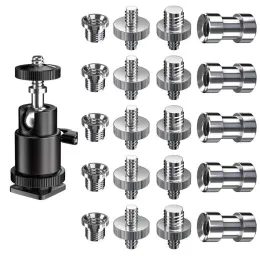 Tripods Kamera Vidası, 21 PC 1/4 inç 3/8 inç dönüştürücü dişli vidalar 1/4inch sıcak ayakkabı adaptörü montaj kamera bilyalı baş seti kamera/gezi