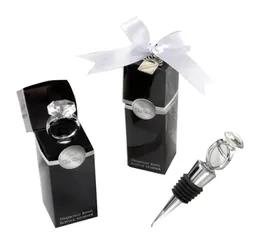 Crystal Diamond Ring Wine Stoppers Home Kitchen Bare Tool Butelka szampana ślub ślub gości Prezenty prezenty Pudełko Pakowanie 4676322