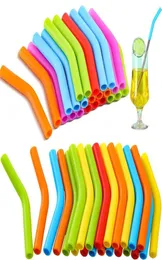 Silicone Straw Cotovelo largo Aço inoxidável Tampa reutilizável Dica de refrigerante para palha od suco de café leite de leite multicolor 6 8mm C0616G044245545