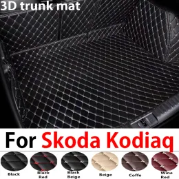 Dla Skoda Kodiaq 2017 2018 2019 2020 2021 Tylna ogon samochodowy Mata Okładki ochronne dywan 5 7 siedzeń Akcesoria stylistyczne