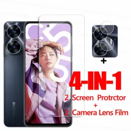 Realme C55 스크린 프로텍터 유리 영역 C55 C53 C35 C33 C31 C30 C30S 강화 유리 보호 전화 필름 영역 C55