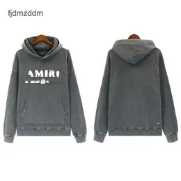 Erkekler Tasarımcı Hoodie Jumper Uzun Kollu Yüksek Sokak Trend AM1R1 Sonbahar/Kış Yeni Yıkalı Eski İşlemeli Erkekler ve Kadınlar Aynı Stil Seti