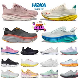 2024 Clifton 9 Bondi 8 Scarpe da corsa Hokka per uomini Donne Kawana Hokah Mafate Sneaker designer Eleton Sneakers triplo uomo rosa bianco rosa femminile hok outdoor sport allenatori