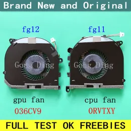 Pads New Laptop CPU CPU GPU Охлаждающий вентилятор Cooler Fit Fit For Dell XPS 15 9550 0RVTXY 036CV9 DFS501105PR0T FG11 DFS501105PQ0T FG12