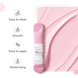 10pc Cherry Blossom Schlammgesichtsmaske Whitening Feuchtigkeits-Anti-Aging-Hautpflegeöl-Kontrolle Porenreinigungsgesichtsmess