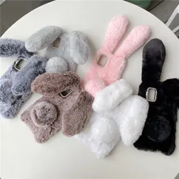 Soft Plush Case For Samsung Galaxy A11 A21s A31 A41 A51 A71 A01 A02s A03s A12 A22 A32 A42 A52s A72 Furry Bunny Warm Fur Cover