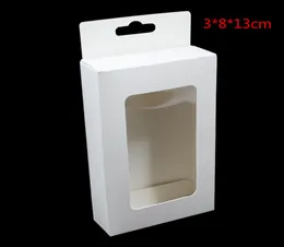 30 pcs lot 3x8x13 cm White Kraft Paper Handmade Soap Box for Jewelry Paper Board Hanging Hole Gift Box Pearl Candy Crafts 5345449