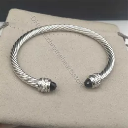 5mm silver vriden manschett armband armband mode kvinnor män charm armband krok kvinna designer kabel smycken utsökta tillbehör topp trendig gåvor Henl