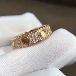 Bandringe Sternenringliebe Ringe Ring Designer für Frauen Titanstahl Roségold Silber mit voller Diamant -Mann Hochzeit Verlobungsgeschenk 4 5 6mm Multi Size