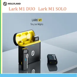 Mikrofonlar Hollyland Lark M1 Duo Kablosuz Lavalier Mikrofon M1 Solo Mic Verici Alıcı Mikrofonu Sony Nikon Canon Kamera Lavalier Mic