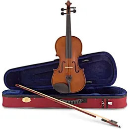 茶色の仕上げの美しく作られた4弦バイオリン - 初心者や中級のプレイヤーに最適なフルサイズ4/4楽器