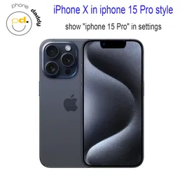 DIY iPhone Original Unlocked iphone X Covert to iphone 15 Pro Cellphone with 15 pro Camera appearance 3G RAM 64GB 256GB ROM Mobilephone