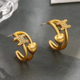 Dingle för kvinnliga bokstäver örhängen spegel metall pläterad guld sier ohrringe retro stora studööar designer smycken gåva