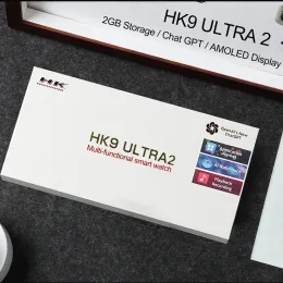 New HK9 Ultra2 Smart Watch Men Amoled Screen Chatgpt NFC Bluetoothコール2GB ROMオリジナルウォッチPK HK8 HK9 PRO MAXスマートウォッチ