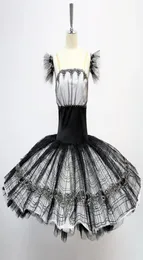 Tanzkleidung für Kid Black Classical Fairy Kleider Ballett Kostüme Fabrik KNIE auf Tutu Leotard3753492