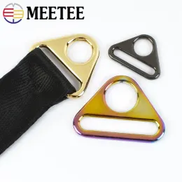 Meetee 10Pcs 20-50mm Metal Buckles for Bag Strap Adjust Belt Buckle Webbing Clasp Bikini Ring Slider DIY Hardware Accessories