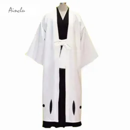 Anime Bleach Aizen Sousuke Cosplay Beyaz Kimono Tekdüzen Ceket Cadılar Bayramı Kıyafet