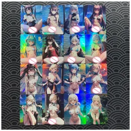 Anime Character DIY Collectible Cards Tokisaki Kurumi Sakura Rin Suma Laser Flash Card Boy Play Toys Christmas Birthday Gifts