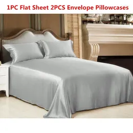 Conjunto de roupas de cama de seda pura de seda de amoreira 3pcs 19 mm de travesseiro de envelope de envelope sem folhas simples de envelope