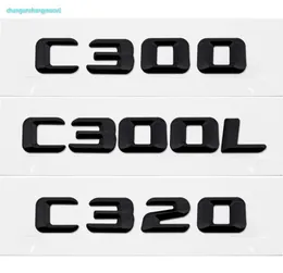 C300 C300L C320 Número da carta ABS ABS Silver Chrome emblema Badge Acessórios de adesivos para Mercedes Benz 190E W201 W202 W203 W2041821765