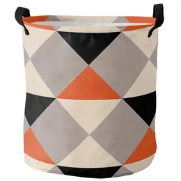 Bolsas de lavanderia laranja Rhombus Black Triangle Geometria Dirty Basket Cesto Casa Casa Casa Casa Crianças Armazenamento de Toy