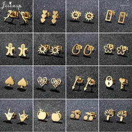 Brincos de garanhão punk aço inoxidável Earrings moda jóias