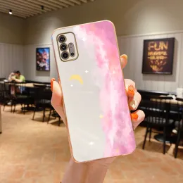 Pink Cloud Plating Silicone Phone Case On For Motorola Moto G60 G52 G30 G20 G10 G9 Power G8 Power Lite G8 G82 G40F EDG E20 Cover