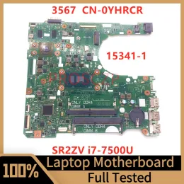 Moderkort CN0YHRCR 0YHRCR YHRCR Mainboard för Dell 3457 3567 Laptop Motherboard 153411 med SR2ZV I77500U CPU 2160867071 100%Testad OK