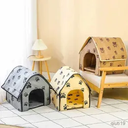 Camas de gato Móveis Casa de animais de estimação CAG VILLA DE CAG VILLA PESTÃO DE PEDRA CATS cães ninhos dobráveis pequenos animais de estimação internos médios Bed Tent Puppy Kennel Shed