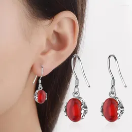 Dangle Küpeler 925 STERLING Gümüş Origin Zümrüt Küpe Kadınlar AROS MUJER OREJA YEŞİL MİTE TEŞİL TEŞ