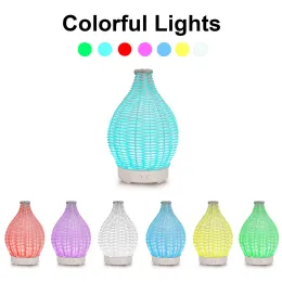 Wood Weave Vase Aromatherapy Humidifier Household Vase Air Humidifier Ultrasonic Mute Colorful Humidifier Spray Instrumen