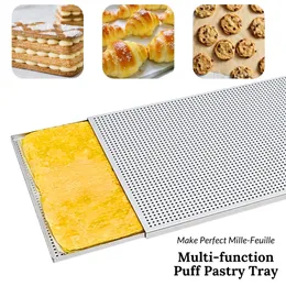 Bandeja de assessa Folhas Mille Feuille Mille Feuille Feuille Baking Pan Baking Baking Pan Brey Bandey Pão com buraco 240325