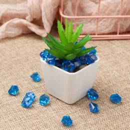 Novo 50pcs/bolsa colorido aquário acrílico pedras de cristal cubos de gelo decoração vaso enchimento de seixos tanque de peixes casas de ornamentos paisagem