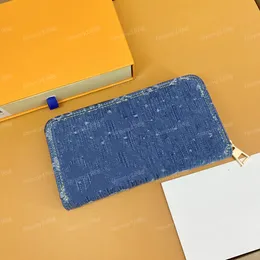 2023 New Jacquard Denim Zippy Wallet LL10A Spiegel Hochwertiger Kartenbeutel Designer Münzschlüssel Wallet Exquisite Verpackung kostenloser Versand M82958 Langes Brieftasche